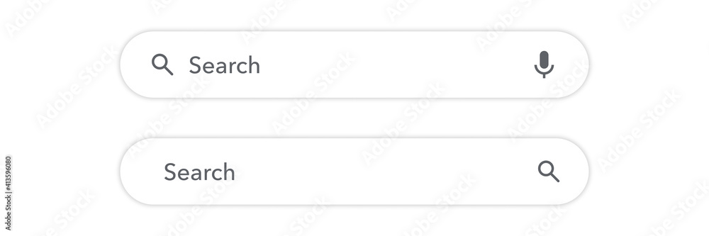Poster search bar vector template neumorphism design on white background. search here field mockup. browse 