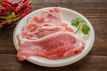 薄切りの豚ロース肉