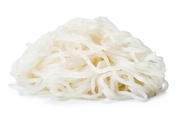 shirataki yam or konjac noodles isolated on white background with a clipping path         