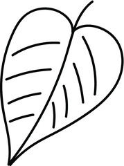 Leaf single hand drawn vector illustration in doodle style