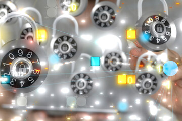 shield protection concept holding in hand 3d