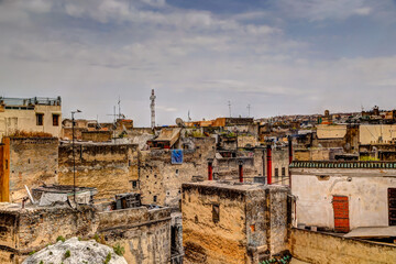 Colourful scenery and city scapes in the old town of Fez Morocco
