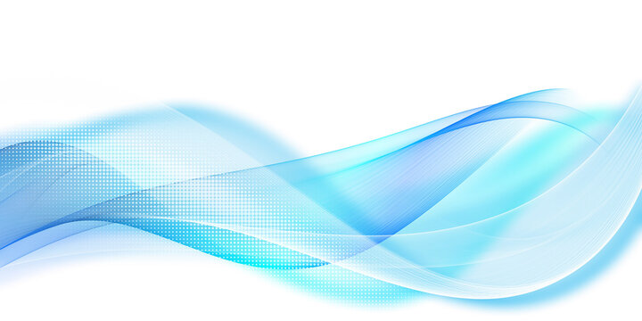 
Abstract blue wave background with halftone