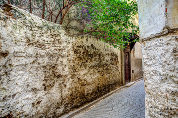 Colourful streets and cityscapes of Fez Morocco