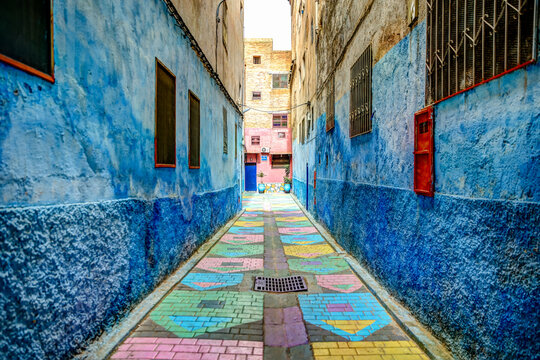 Colourful streets and cityscapes of Fez Morocco