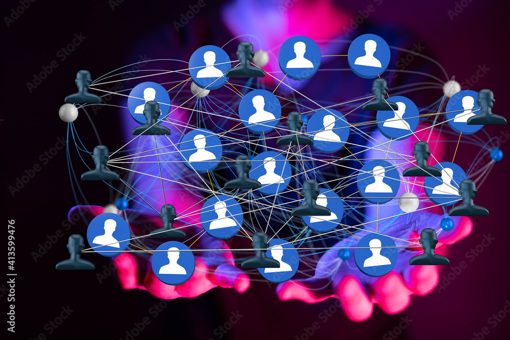 Wall mural organization chart team concept networking