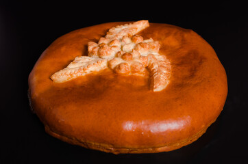 pie on a black background