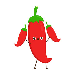Chili character design. Chili on white background.