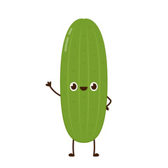 Cucumber character design. Cucumber on white background.