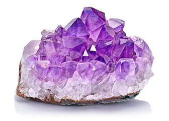 Amazing rare shape sparkly Violet Crystal Stone macro mineral surface. Purple rough Amethyst quartz...