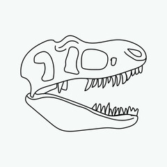 Tyrannosaurus rex dinosaur skull head vector