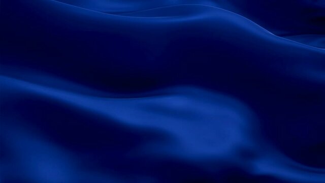 Mazarine color Flag Silk Animation of navy Blue color background video waving in wind. Realistic navy Blue Flag background. Mazarine color Flag Looping Closeup 1080p Full HD footage. Mazarine ocean Sa