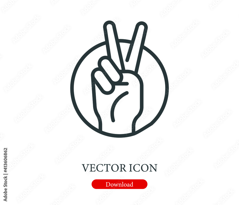 Poster victory vector icon. editable stroke. linear symbol for use on web and mobile apps, logo, print medi
