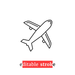 minimal editable stroke air plane icon