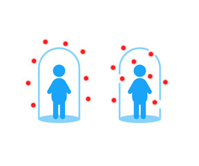 immunity icon with blue human stick figure