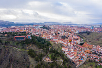 Fototapeta na wymiar aerial view of Soria in Spain