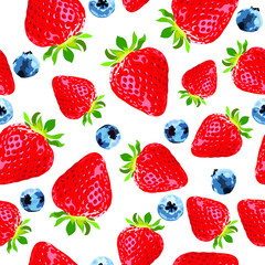 Berries  seamless bright pattern. 