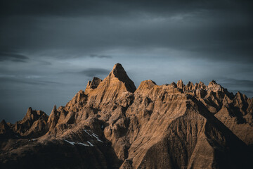 Moody sunset in the Badlands 