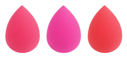 Three lovely makeup sponges isolated on white background