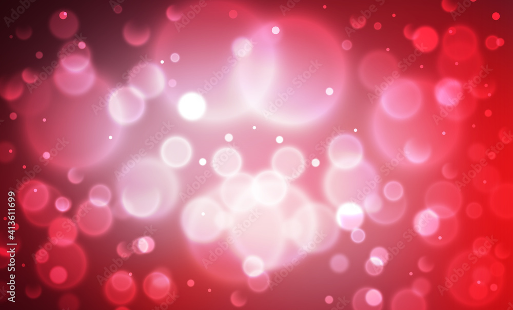 Poster abstract red bokeh backdrop with soft lights. modern wallpaper red background
