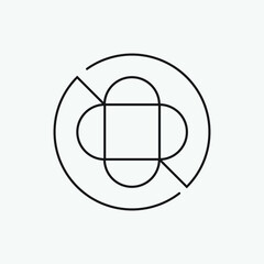 Minimalistic round logo concept vector
