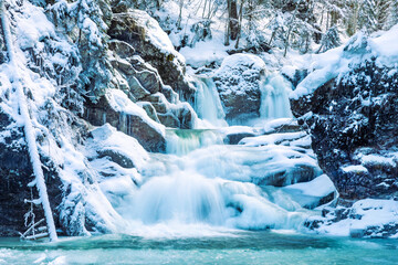 Allgäu - Wasserfall - Winter - Gunzesried - Eis