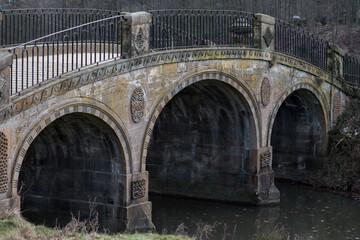 Dam Head Bridge at Bretton Hall, West Bretton, United Kingdom. 