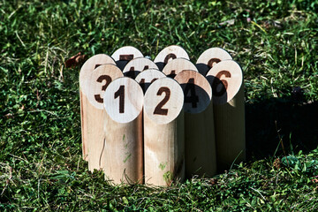 Wooden blocks with numbers