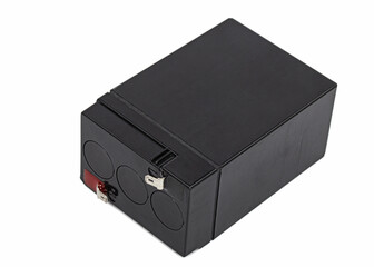 Acid rechargeable battery, isolated on white background