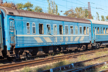 Fototapeta na wymiar old train on railway