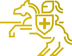Foto op Plexiglas golden knight icon logo vector © Christopher