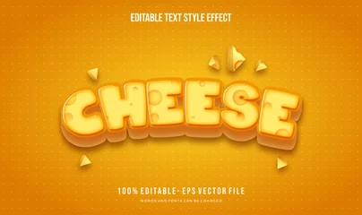 Fotobehang cheese theme  text style.  Vector editable text style effect. © bill81