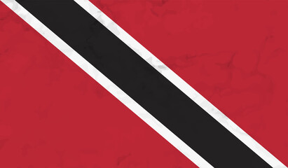 Trinidad and Tobago vector grunge flag isolated on white background.