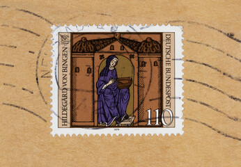 Briefmarke stamp gestempelt used frankiert cancel post letter mail brief vintage retro hildegard...