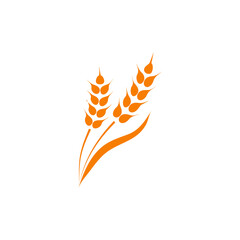 Wheat ear ears icons set. Vector illustration isolated on white background