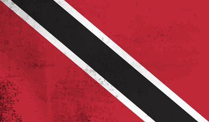 Trinidad and Tobago vector grunge flag isolated on white background.