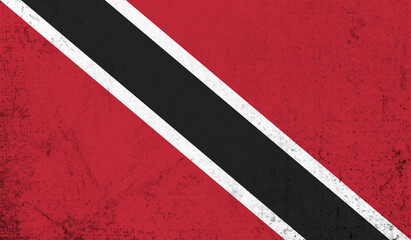 Fototapeta premium Trinidad and Tobago vector grunge flag isolated on white background.