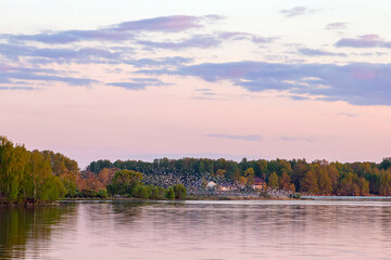 autumn landscape with river Daugava