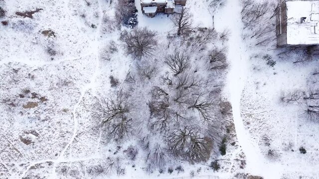 Flug &uuml;ber Gentzrode bei Neuruppin im Winter
