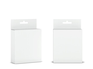 Blank box packaging with hanger mockup