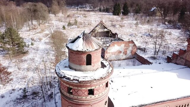 Flug &uuml;ber Gentzrode bei Neuruppin im Winter