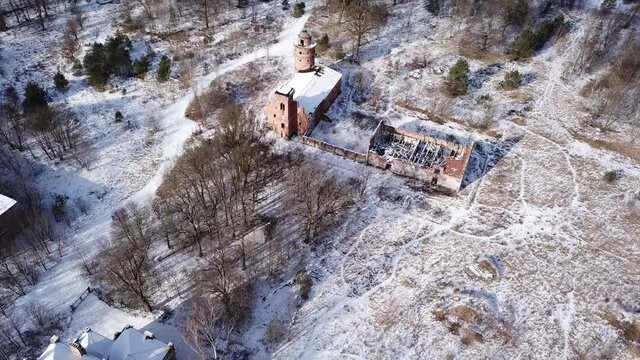 Flug &uuml;ber Gentzrode bei Neuruppin im Winter