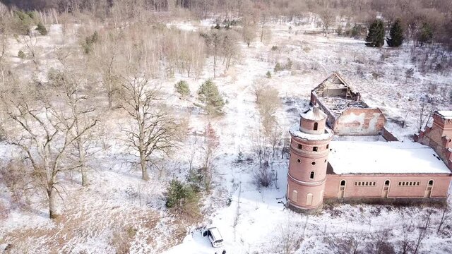 Flug &uuml;ber Gentzrode bei Neuruppin im Winter