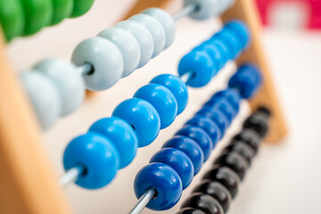 Colorful Abacus Close Up, Concept of Finances and Business