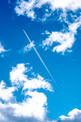 The plane will leave a trail in the blue sky.
