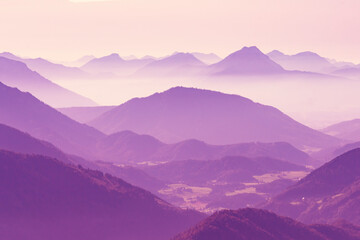 Fototapeta premium Austria, Alps. Majestic mountain view from the top