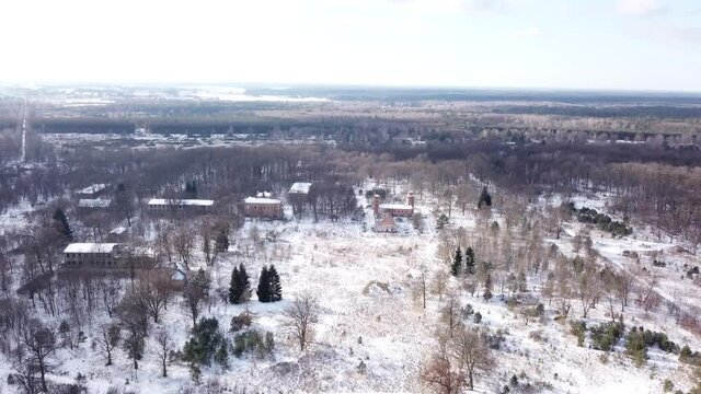 Flug &uuml;ber Gentzrode bei Neuruppin im Winter