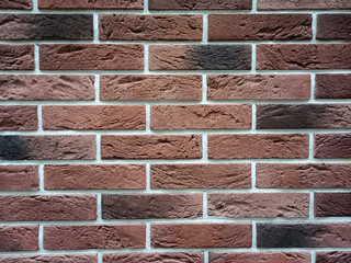 Red brick wall texture grunge background, interior design