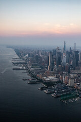 Fototapeta na wymiar New York City Bay and Skyline from Water View