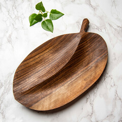 hand carved wooden snack board on the table
